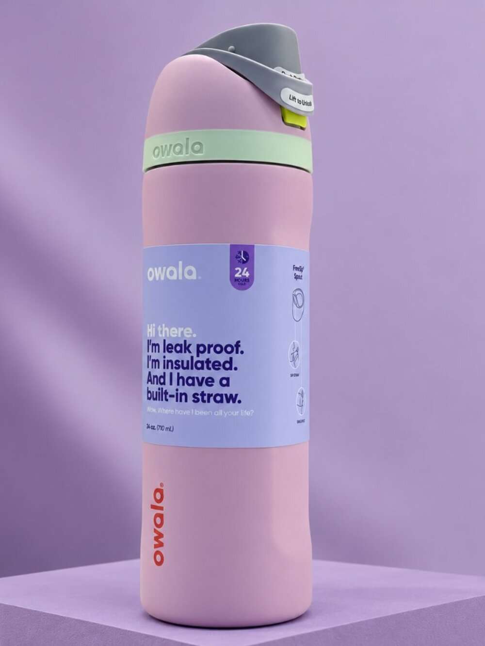 Owala 24oz Water Bottle Leakproof Insulated Straw Bottle